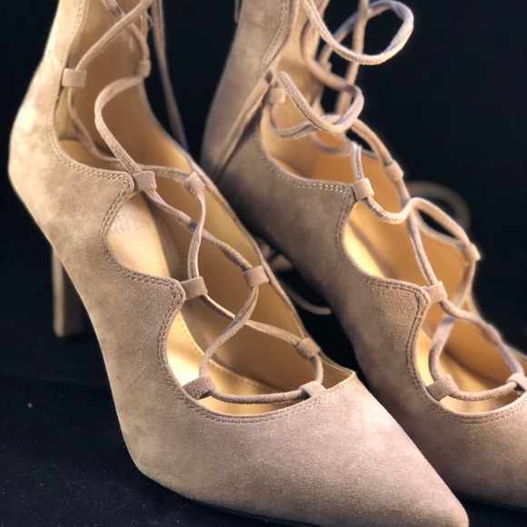 Vince Camuto Nude Lace-Up Stilettos - Picture 4 of 4